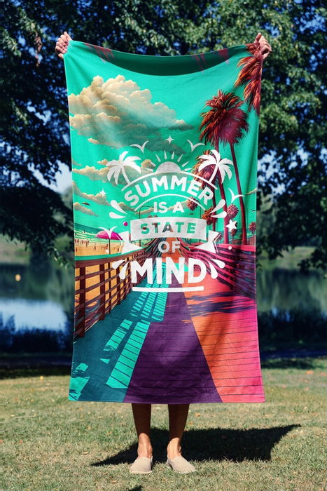 Mijölnir Toalla de Playa Multicolor 70 x 130 cm, 70% Poliéster / 30% Poliamida, Tejido Microfilamento